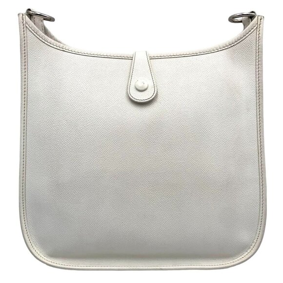 Authentic HERMES Evelyn PM Taurillon White Ivory Clemence Leather Shoulder Bag - Picture 3 of 11
